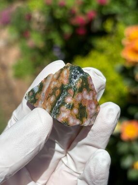 Small Ocean Jasper Freeform - Orbicular Jasper - Polished Sea Jasper